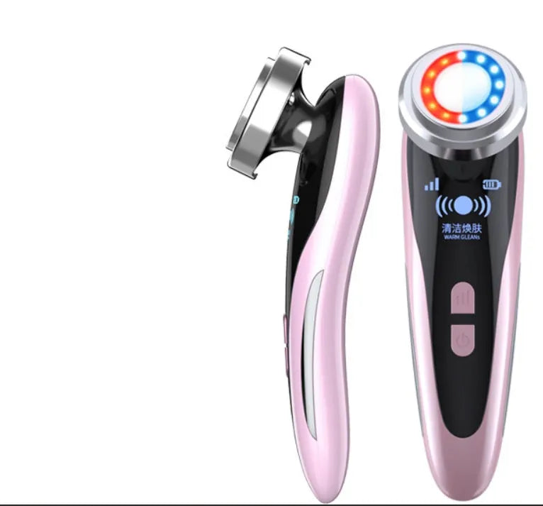Beauty instrument cleanser in rose pink with 48x55x153mm size and 3 gear settings