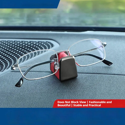 Zinc alloy and leather car dashboard sunglasses clip holder in green, black, grey, or red.