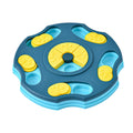Blue dog puzzle feeder toy with interactive search-and-reward design for mental stimulation and slower eating.