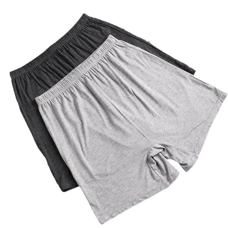 Modal fabric men's high-waisted boxer shorts in solid colours on a white background