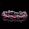 Electroplated copper bracelet with zircon stones in geometric design showing gold colour finish