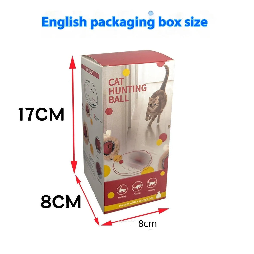 Three-piece cat toy set with round double-layer hunting cover, self fun ball, and canvas storage bag