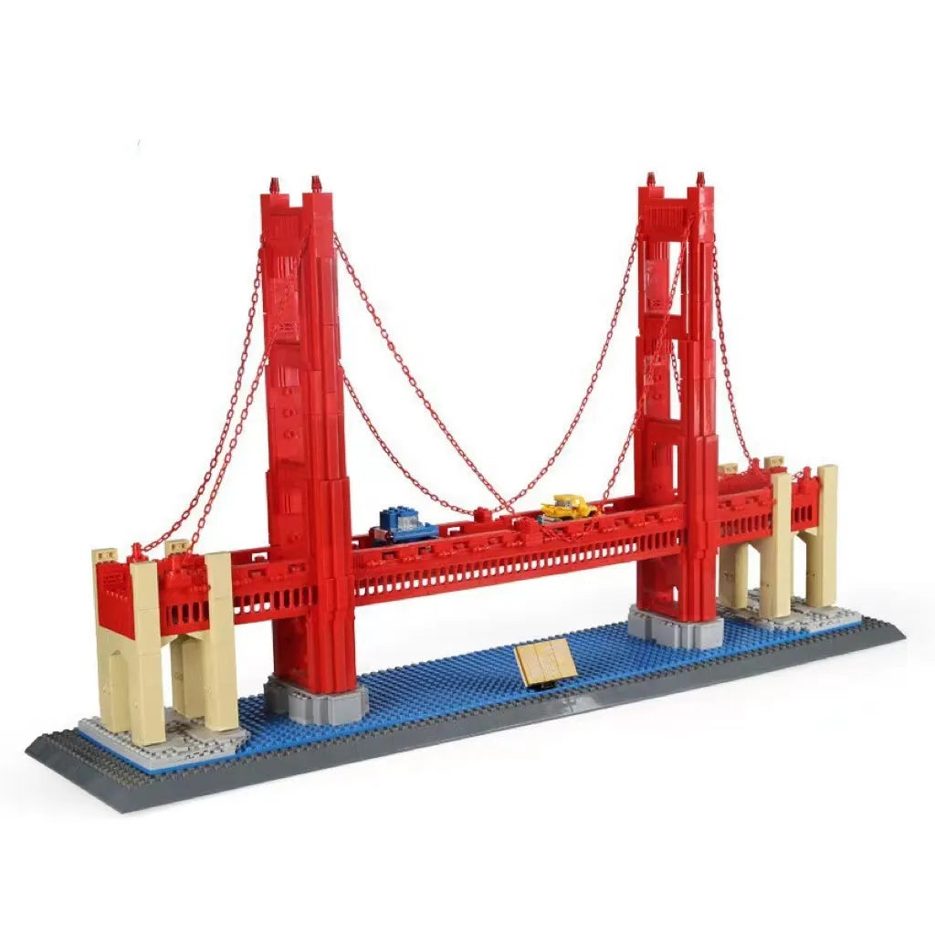 Wange building block street view set with landmark pieces including Eiffel Tower and Big Ben