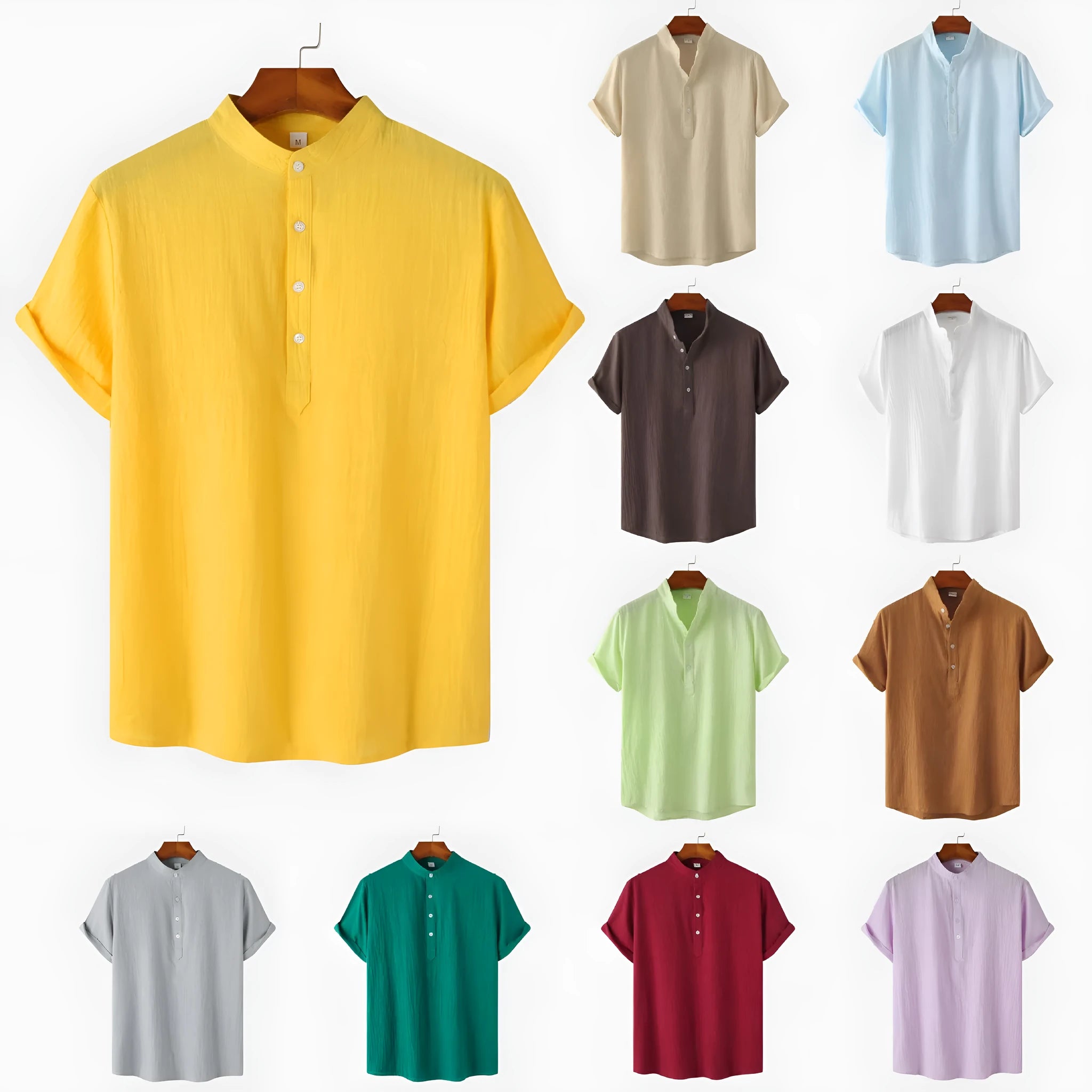 Men's casual short sleeve pullover shirt with floral print, available in multiple colours, sizes S to 2XL