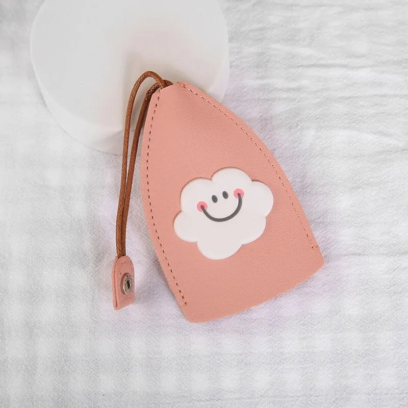 Colourful cartoon pull-out key case in PU leather for car key protection