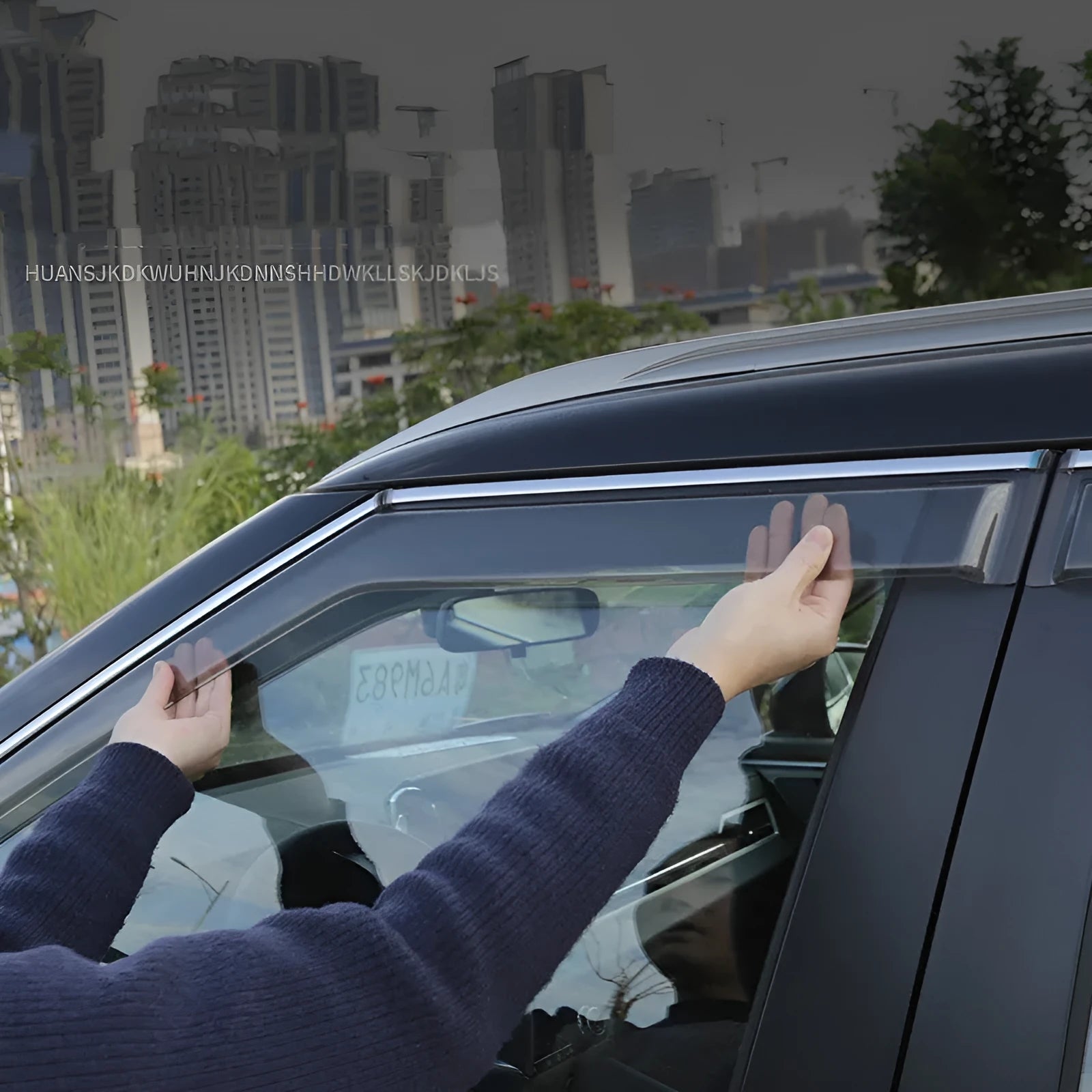 23 new Outlander window deflectors rain guards in black warrior style