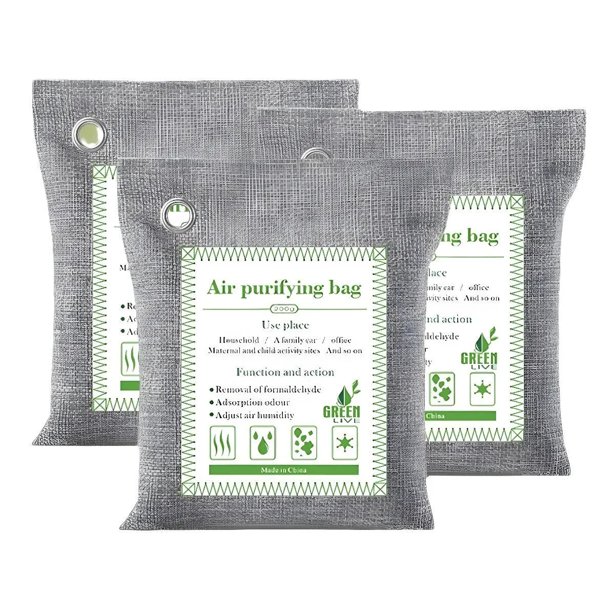 Bamboo charcoal bags for formaldehyde removal in household air purification