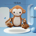 Lion and monkey shaped plush squeaky dog toys for medium and large breeds