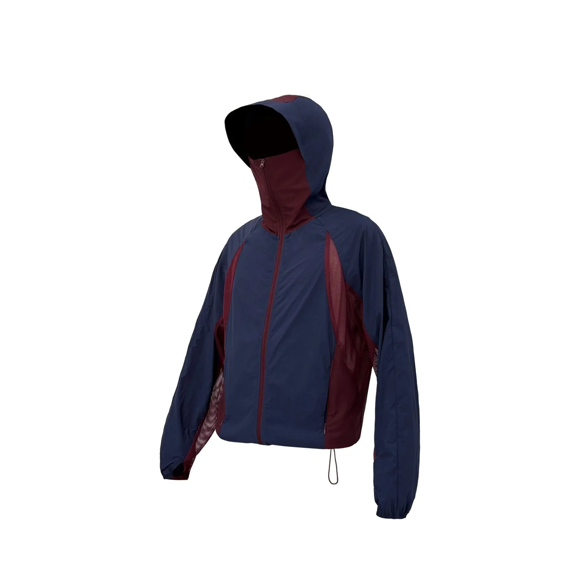 Nylon sun protective clothing with mesh stitching in desert brown colour showing regular length cut