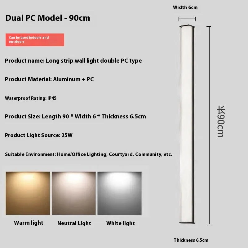 Modern simple style outdoor wall lamp for villa or hotel courtyard entrances, shown in multiple size options.