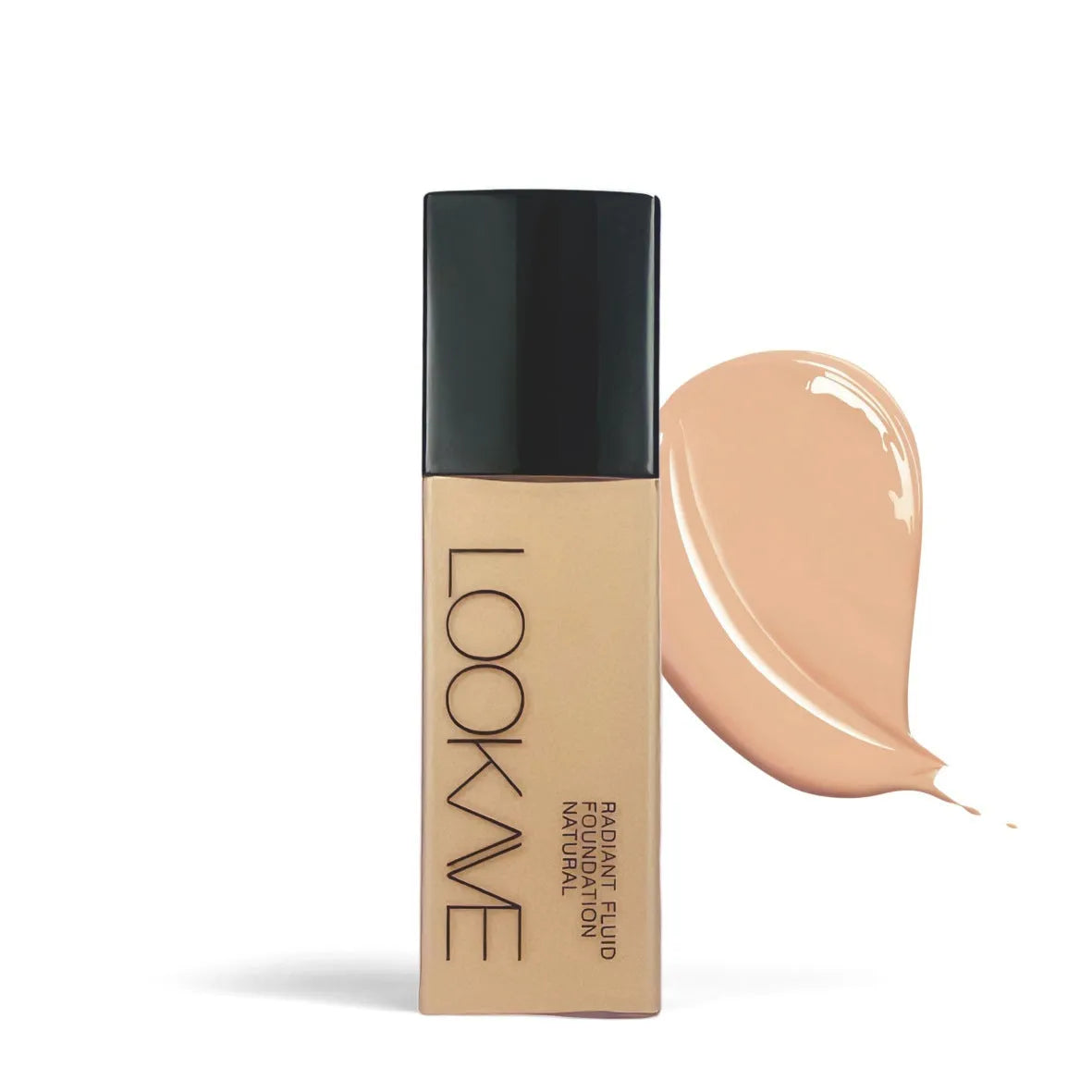 LOOKAVE Matte Liquid Foundation bottle in 21ml size, shown in Ivory White shade