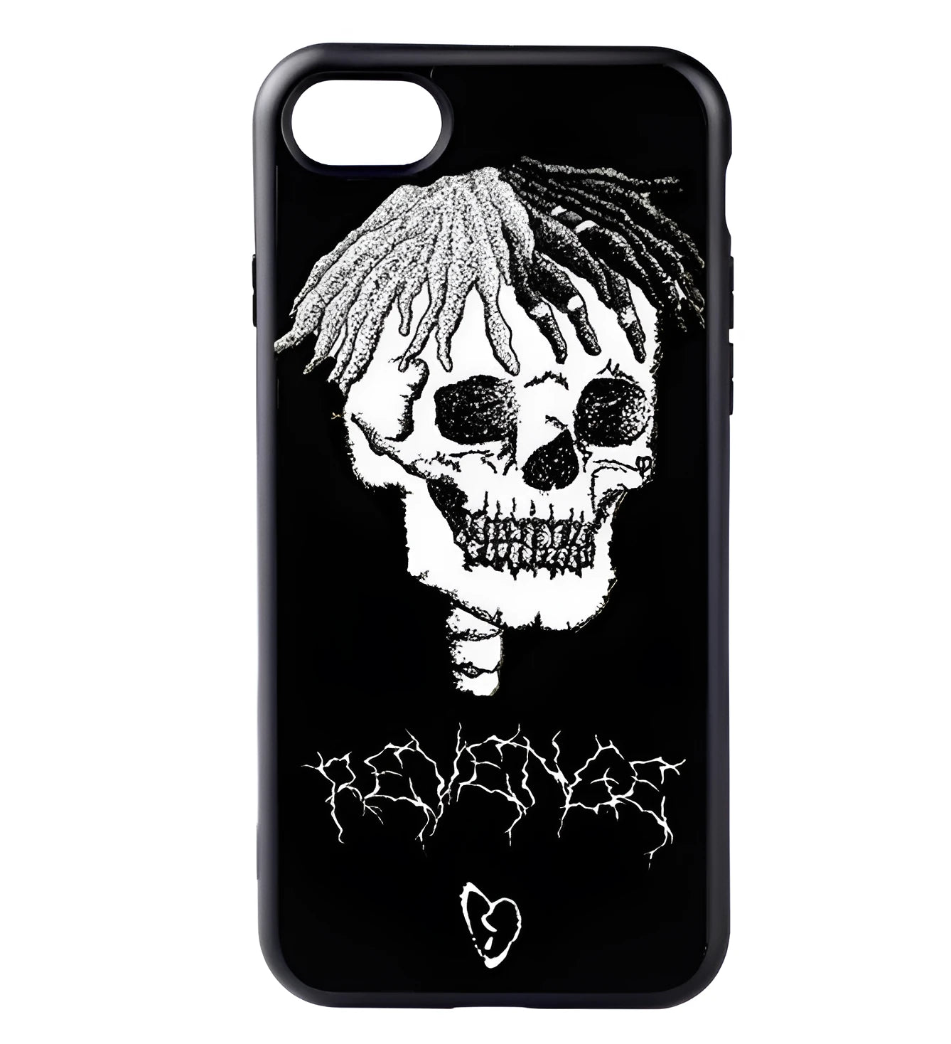 Transparent half-wrapped iPhone case with matte finish and XXXTentacion graphic design on a phone.