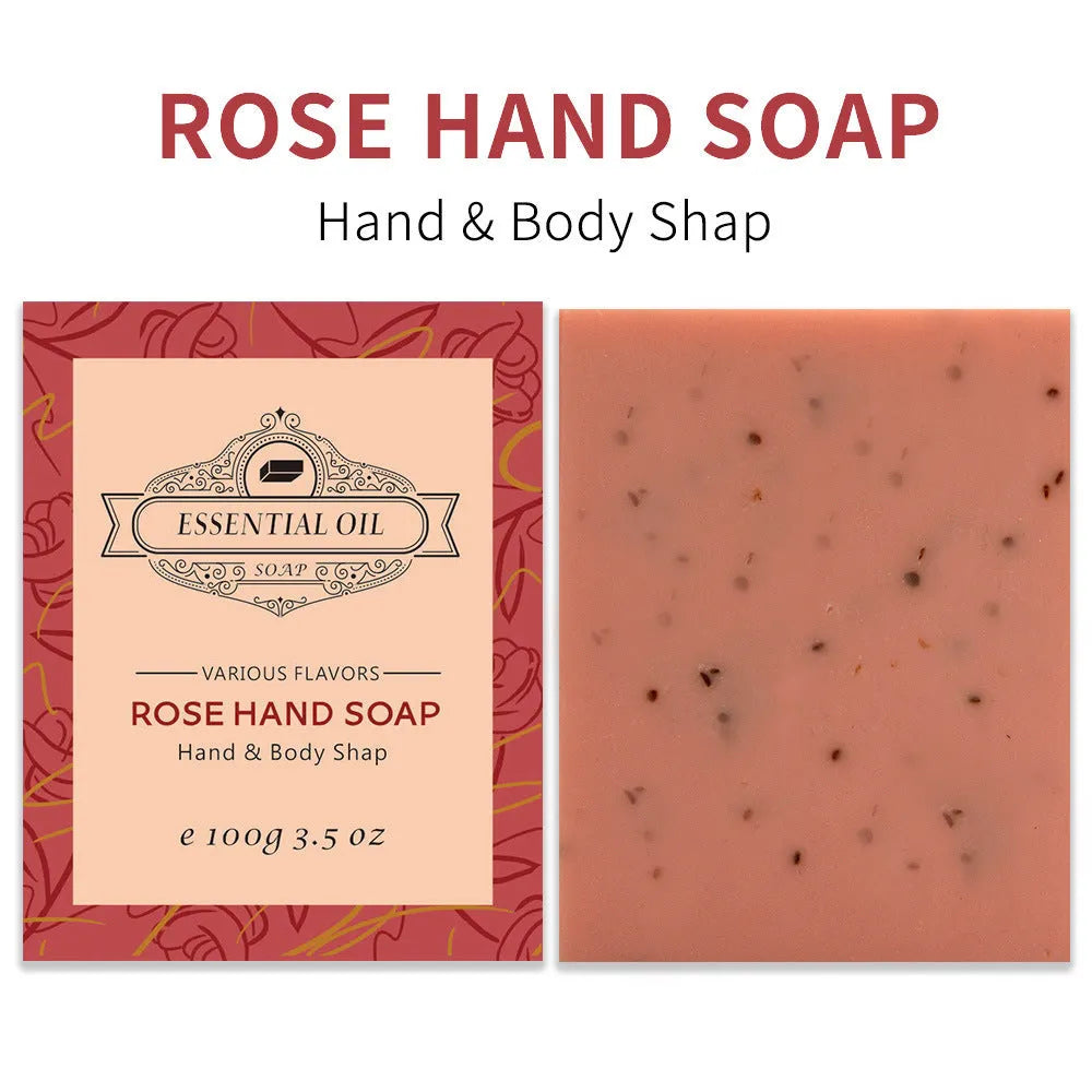 A bar of handmade plant essential oil soap for bathing and hand washing, 100g