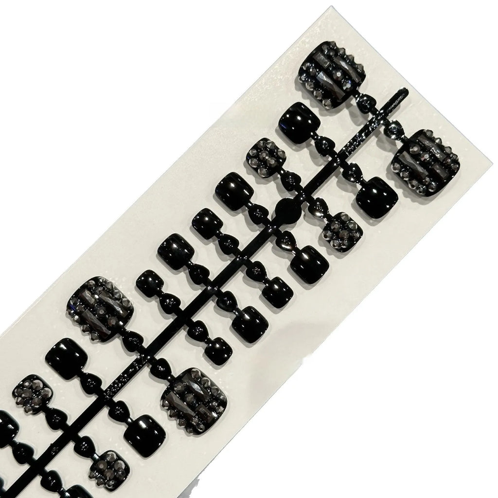 Black full toe sequins toe wear armour set 42 pieces ultra-thin seamless cat's eye icy style sizes S M L