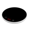 Electric cup warmer 115mm diameter black ABS and glass panel with digital display and touch switch