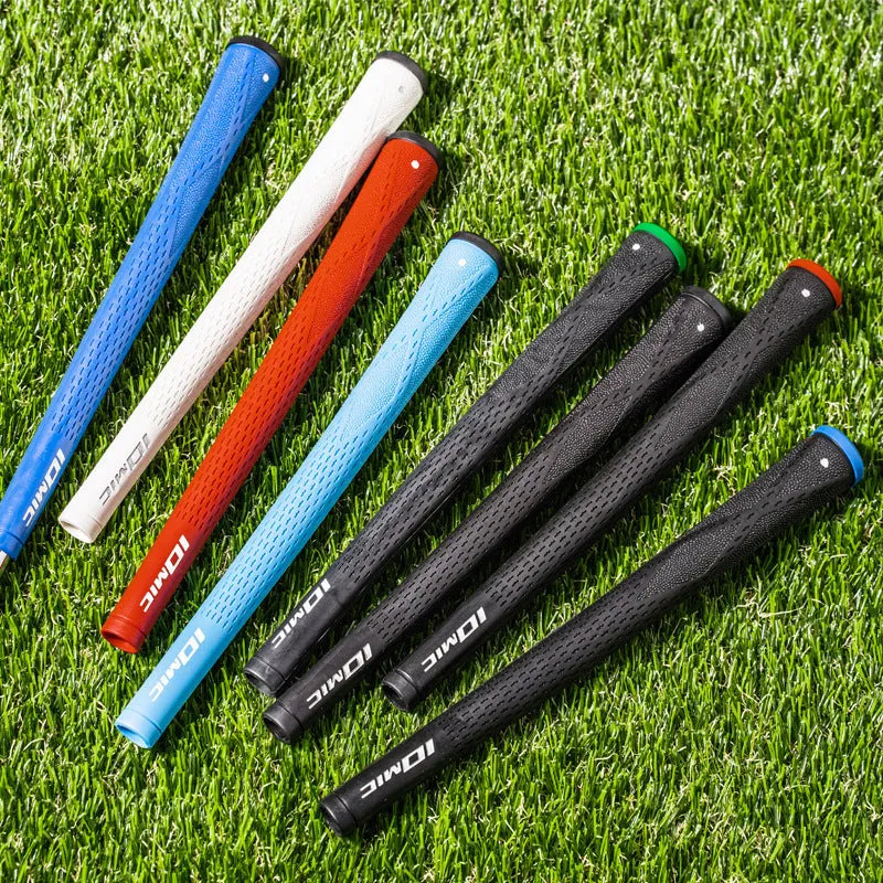 TPE golf club replacement grip in multiple colours including pink, red, blue, white, and two-tone options.