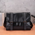 Black Korean-style men's anti-theft backpack with decorative sewing thread detailing