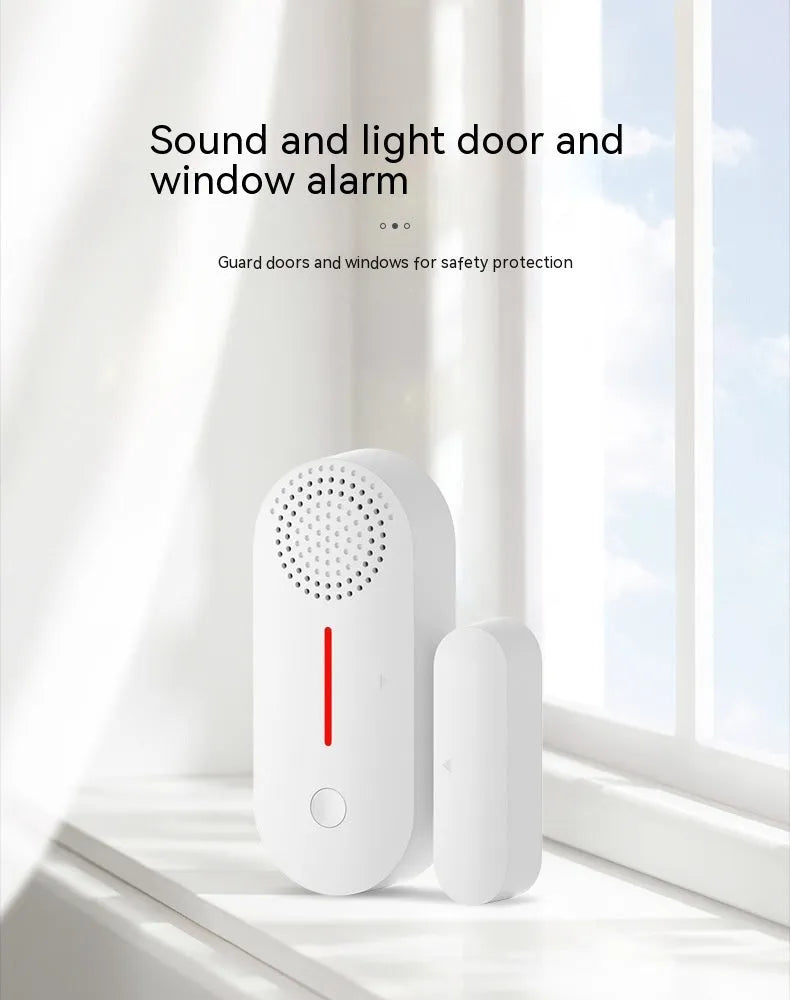 WiFi door magnetic sensor alarm unit for smart home security with sound and light alerts