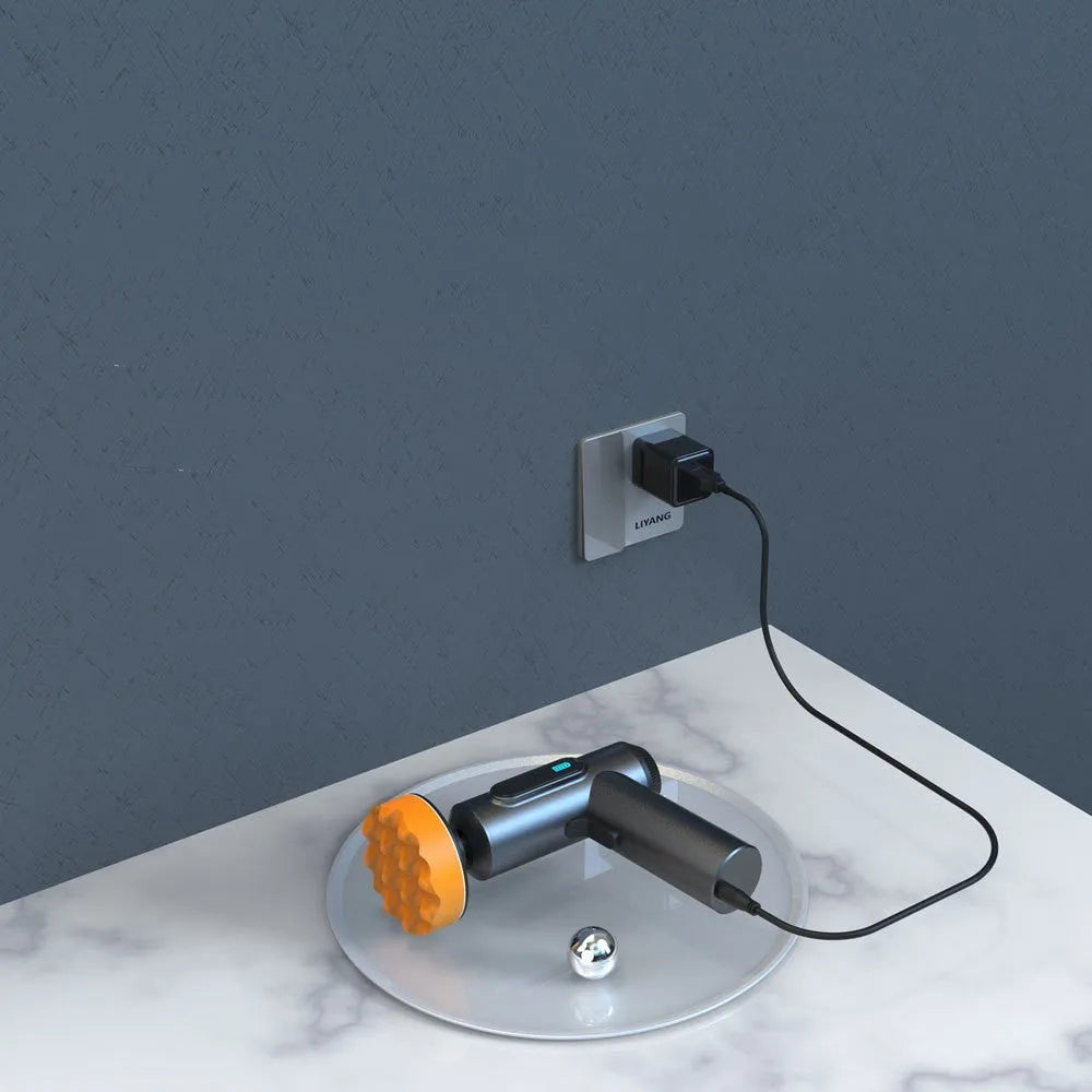 Household wireless electric waxing and polishing machine with a 7.7cm disc on an ABS body
