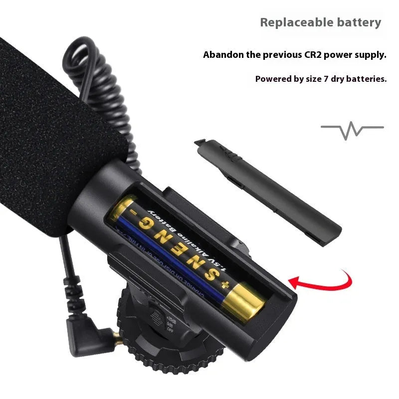 Black mobile phone video recording microphone for stage, interview and broadcasting use