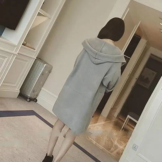 Plus size women's thin coat in cotton fabric with lace decoration, available in black, grey and pink colours