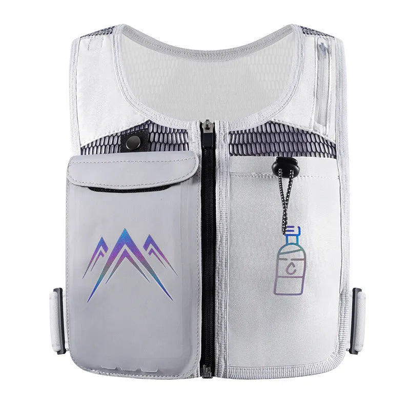 Breathable mesh running vest with mobile phone compartment in classic black colour