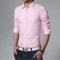 Men's cotton long sleeve formal dress shirt in black with spread collar