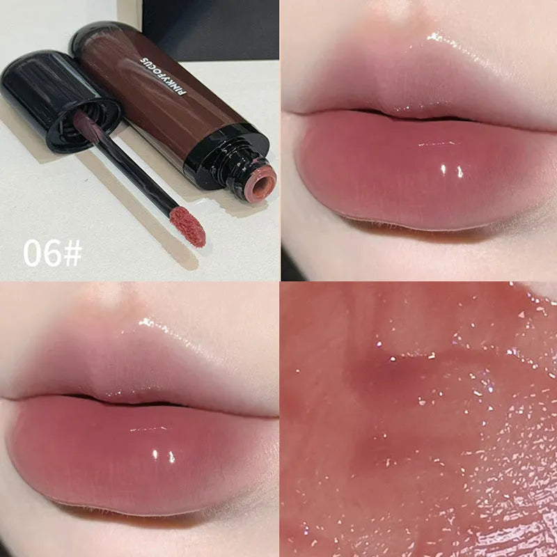 Black shiny makeup mirror lip lacquer tube showing one of six Black Citrus colour options