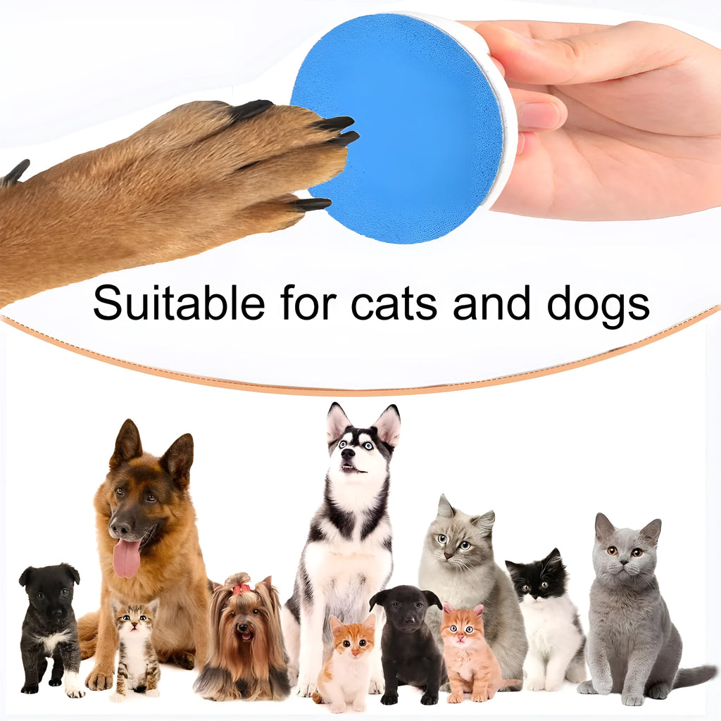 Dog nail scratch board with ergonomic handle in black, blue, green, or yellow colour options