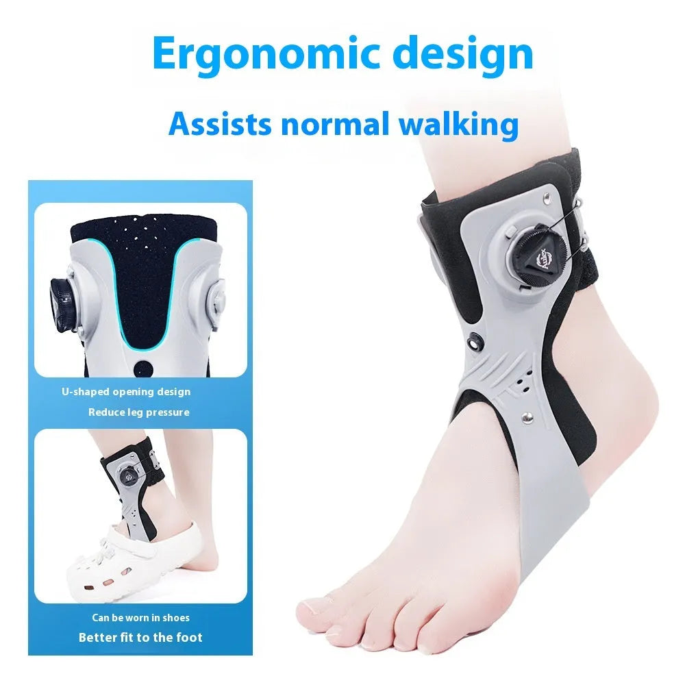 Gray and black airbag button ankle support brace for rehabilitation and training