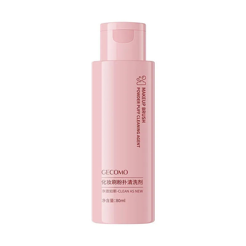 Makeup tool cleaning set with 80ml detergent bottle and 75ml wash-free spray bottle