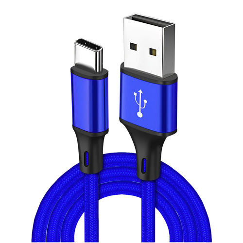 2-metre USB-A to Type-C data cable in multiple colour options for mobile phone charging