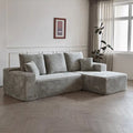 Modern minimalist flannel sofa in beige colour, no assembly required, for living room or office use