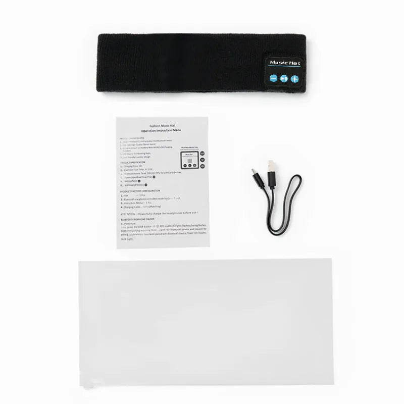 Bluetooth 5.4 sports headband in black, dark grey, or grey-white colours with washable design