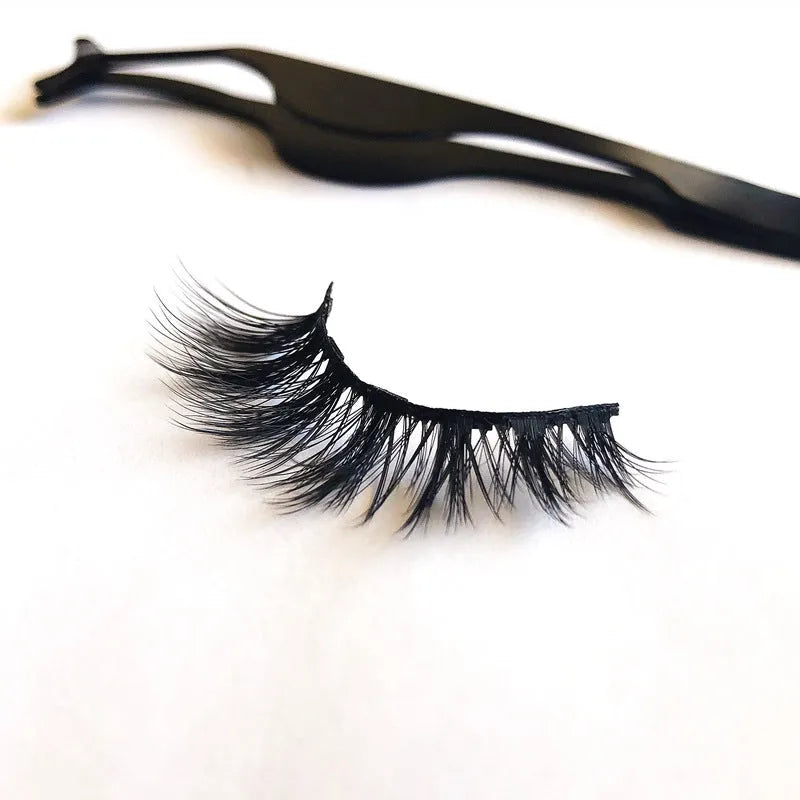 Magnetic false eyelashes with cotton stem, chemical fibre, multiple styles, in packaging