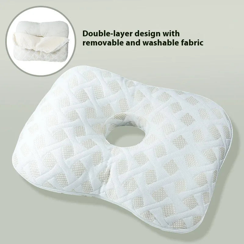 Adult single hole ear pillow for beauty salon procedures with detachable cover options