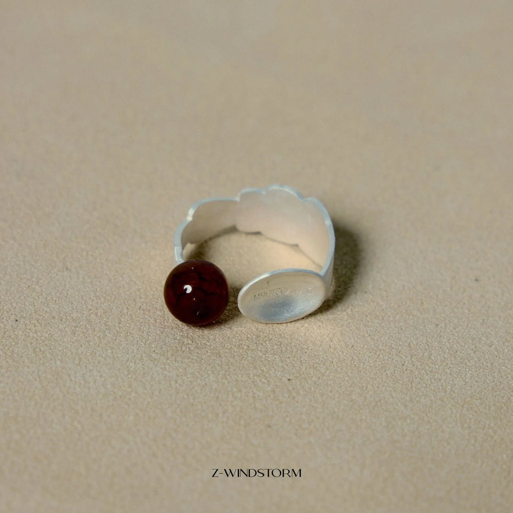 Small round spoon stewed pork design ring and bracelet set with electroplated alloy construction