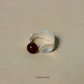 Small round spoon stewed pork design ring and bracelet set with electroplated alloy construction