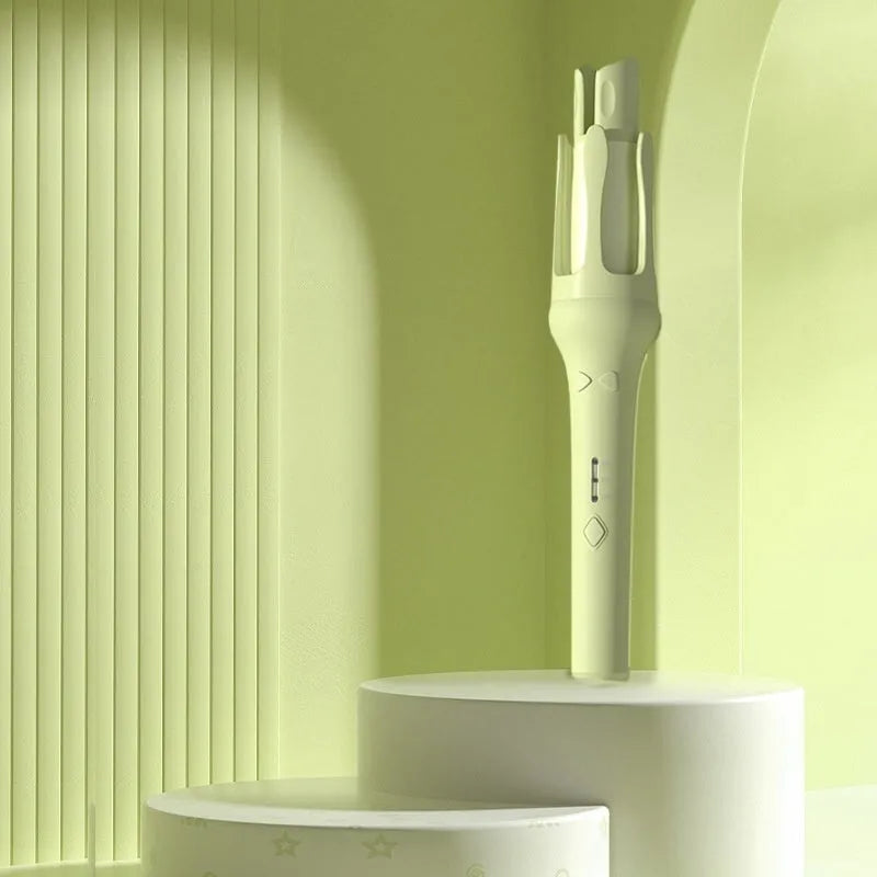 Automatic hair curler with 32mm ceramic barrel in white and pink colour option