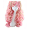 Colorful long curly wig with high temperature wire hairline, available in multiple colour combinations