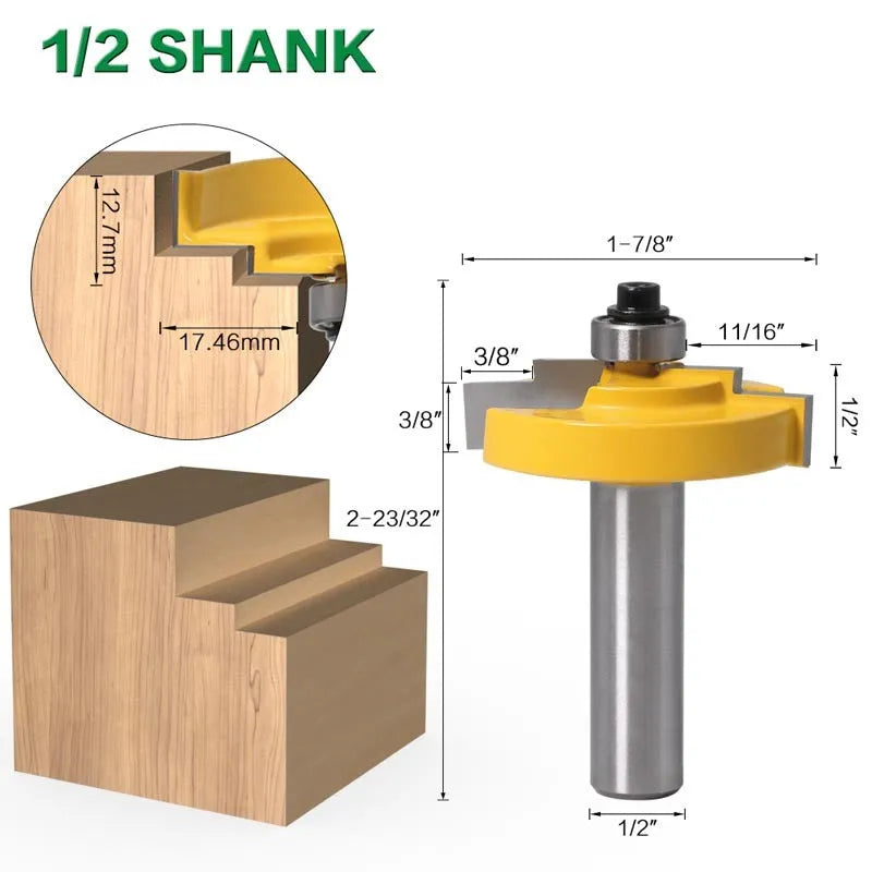 Carbide-tipped door and window step knife router cutter with 8mm round shank