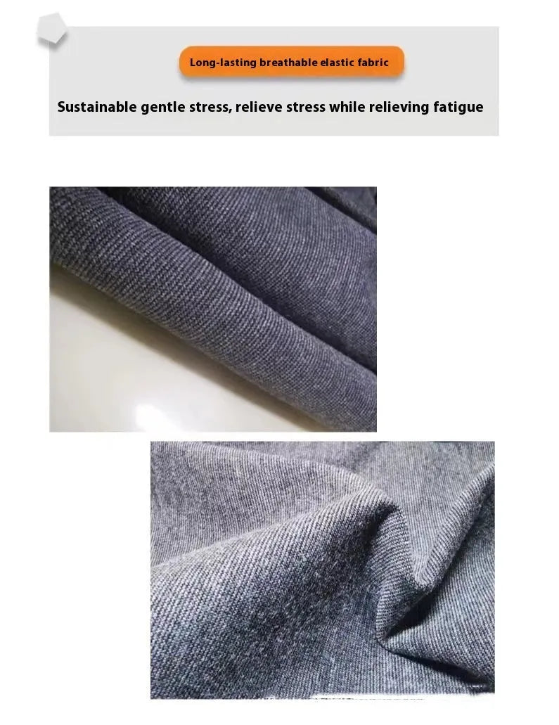 Heather grey dog anxiety vest made from brocade cotton fabric, size L for 12-18kg dogs.