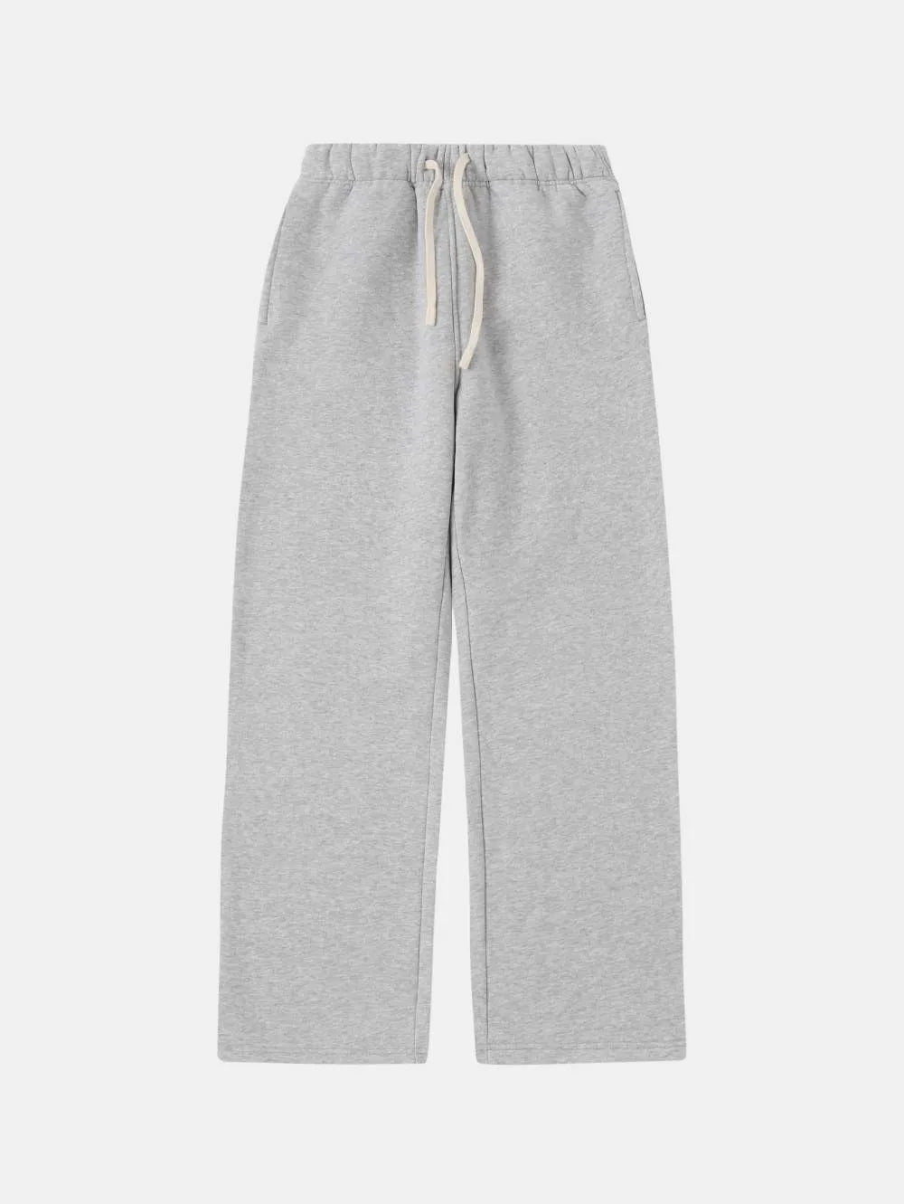Men's black fleece-lined loose fit sweatpants with an elastic drawstring waistband.
