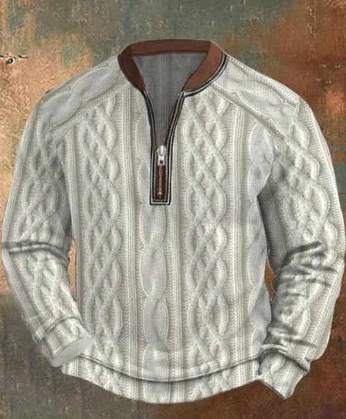 Men's casual checkered printed half zip hoodie in loose fit, polyester street style top