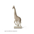 Wood colour synthetic resin giraffe ornament on a surface, showing European style and size scale.