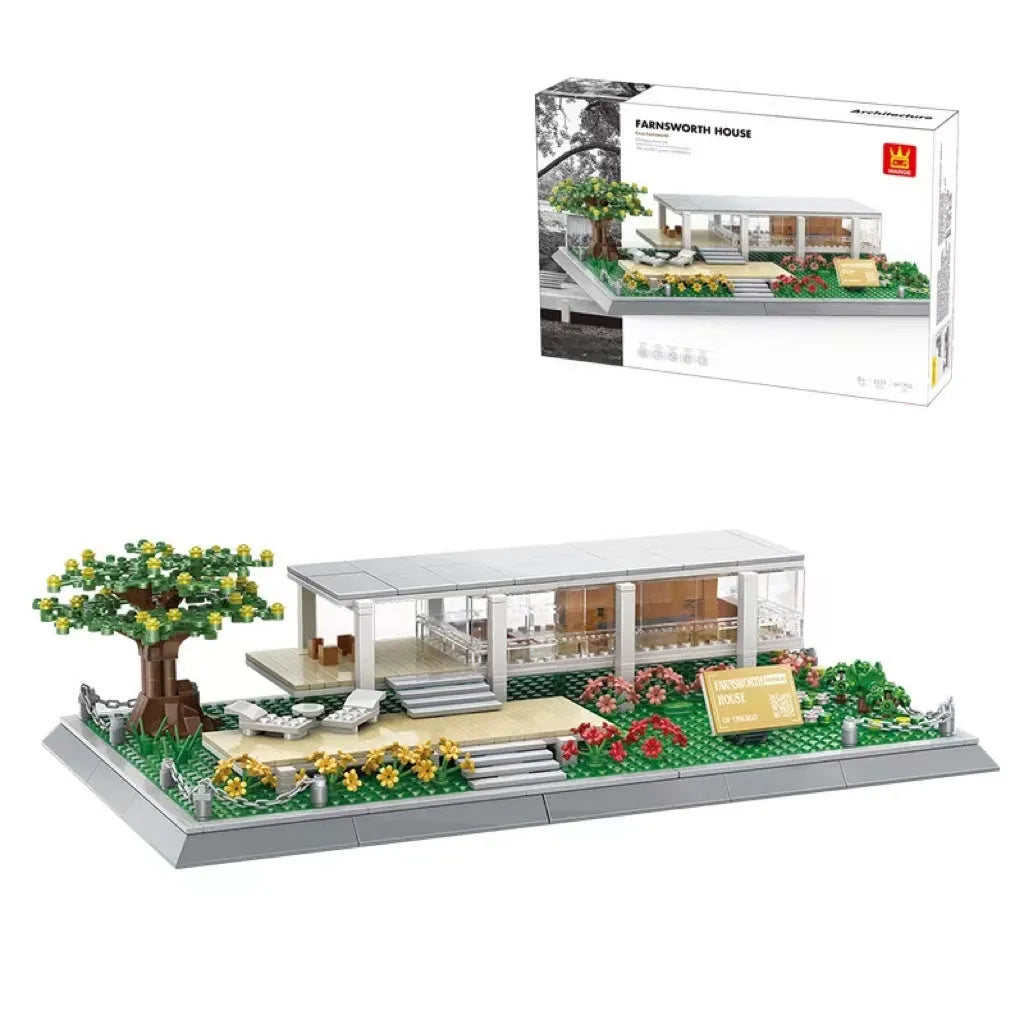 Wange building block street view set with landmark pieces including Eiffel Tower and Big Ben