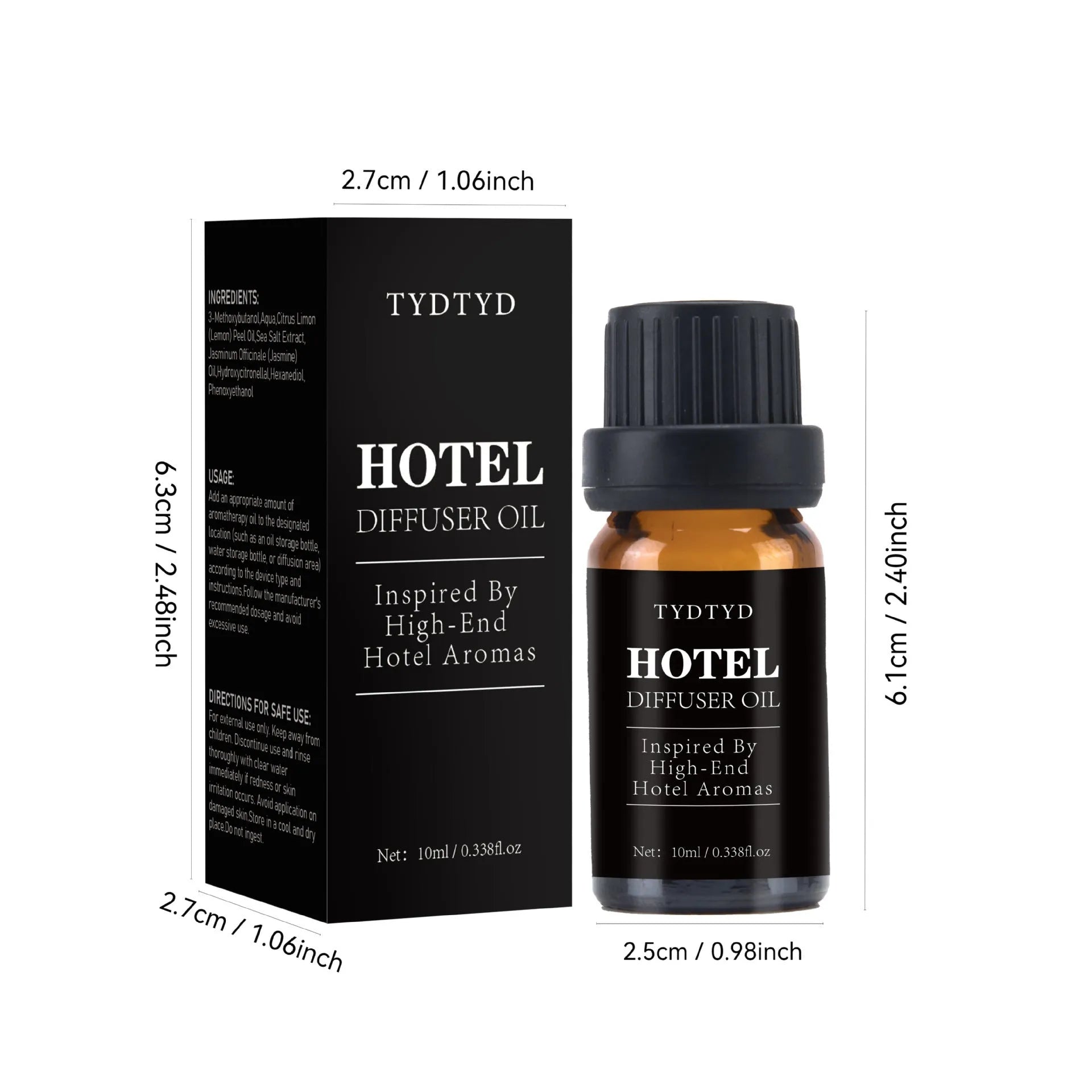10ml glass bottle of natural plant fragrance essential oil on a neutral background.