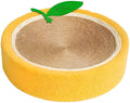 Orange round sisal cat scratching board and bed measuring 390mm diameter