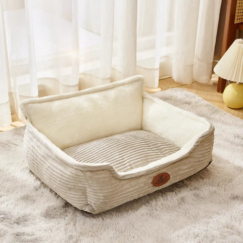 Universal kennel washable bed for small and medium dogs in coffee colour