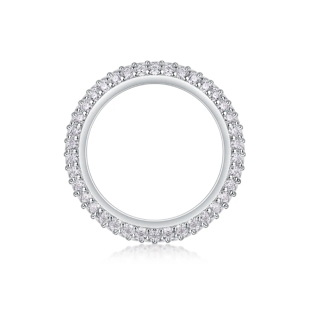 Twilight Beach Moissanite wedding ring set S925 silver platinum plated with GRA certificate in gift box